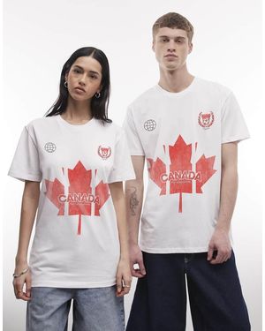 PRNT Canada Football Graphic Relaxed Fit T-Shirt - Red