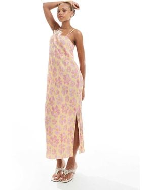 Pieces Plisse Cami Midi Dress - White