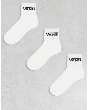 Vans 3 Pack Classic Half Crew Socks - White