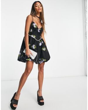 Sister Jane Dream Jacquard Cami Dress With Puff Skirt - White