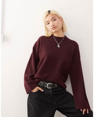 Monki Pull oversize à épaules tombantes - bordeaux - Rouge
