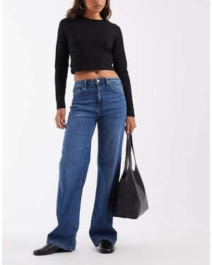 Vero Moda High-rise wide-leg-jeans aus mittelem denim - Blau
