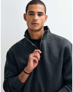 ASOS Relaxed Boxy Funnel Half Zip - White