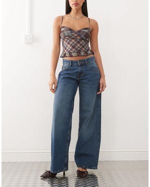 Motel Roomy Extra Wide Low Rise Jeans - Blue