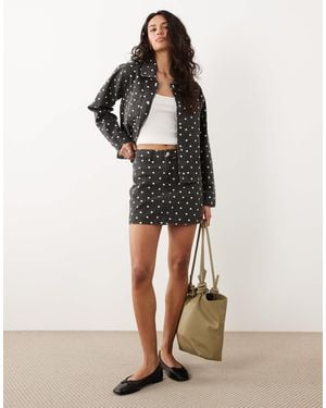 Threadbare Co-ord Denim Mini Skirt - Black