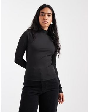 ASOS Sculpting High Neck Long Sleeve Top - Black