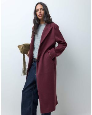 ASOS Single Breasted Throw On Overcoat - Red