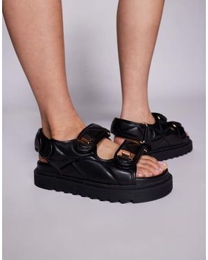 SIMMI Sandalias Negras Planas Con Suela Gruesa De Poliuretano Eboni De Simmi London-Negro