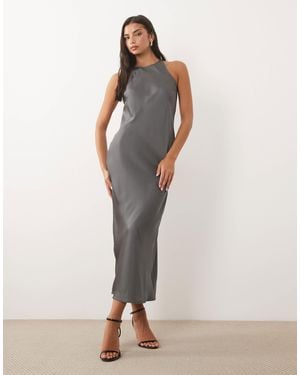 Vila Racer-satin-midikleid - Mehrfarbig