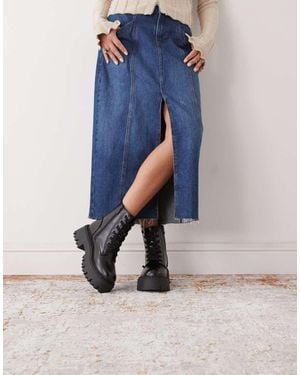 Buffalo Lace Up Boot - Blue