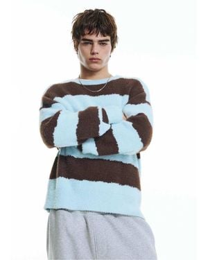 Pull&Bear Striped Jumper - Blue