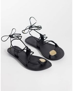 ASOS Fantasy - sandales en cuir - Métallisé