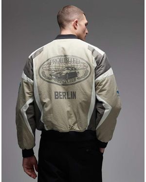 Prohibited Zip Up Racing Jacket - Grey