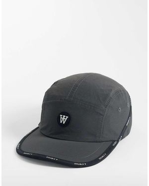 DOUBLE A by WOOD WOOD 100% Nylon Asim Logo Cap With Trimming - Black