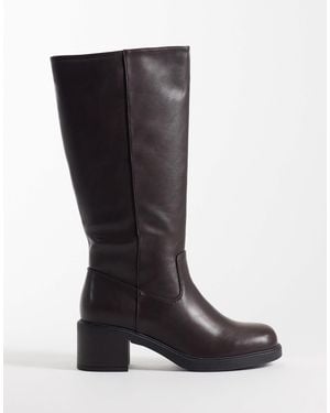 Glamorous Pull On Knee Boots - Black