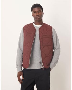 ARKET Quilted Gilet With Zip Front - Red