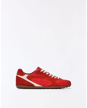 Bershka Slim Retro Trainers - Red