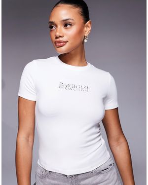 Barbour Harley Leopard Logo Slim Fit T-shirt - White