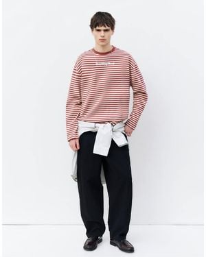 Pull&Bear Stwd Striped Text T-shirt - Pink