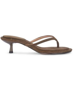 SEQWL Stylish Comfortable Fit Open Toe Slip On Heeled Sandals - Brown