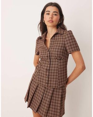 Miss Selfridge Tailored Shirt Co-Ord - Brown