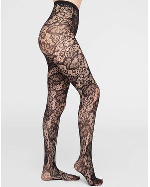 Calzedonia Floral Fishnet Tights - Natural