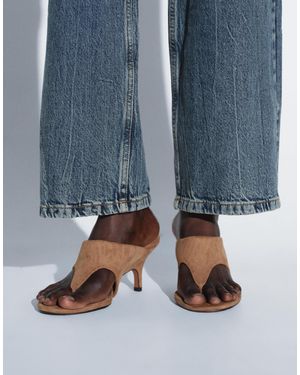 ASOS Ttya Lab Mid Heeled Toe Thongs - Blue