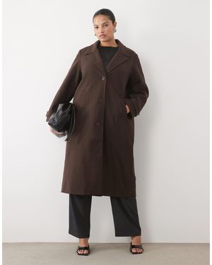 Vila Curve Manteau long habillé en chocolat - Marron