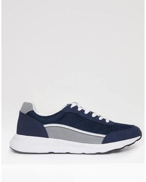 Threadbare Retro Lace Up Trainers - Blue