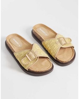 Glamorous Flat Woven Sandals - Natural