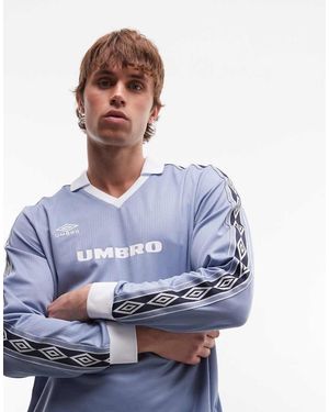 Umbro Camiseta Azul Y Blanca Con Cinta De