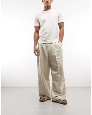 Weekday Pantaloni Sartoriali A Fondo Ampio - Neutro