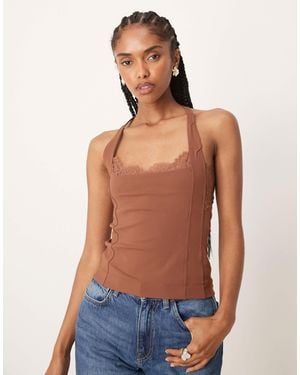 Free People Looking Good Lace Detail Cami Top - Blue