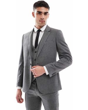 ASOS Wool Look Skinny Suit Jacket - Grey