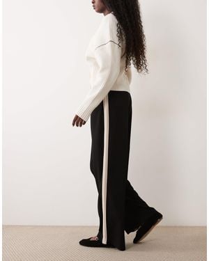 Jdy Pantalon large à bande latérale - Blanc