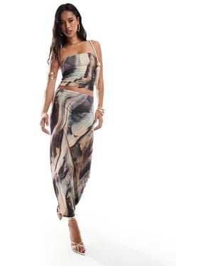ASOS Co-Ord Slinky Maxi Skirt - White