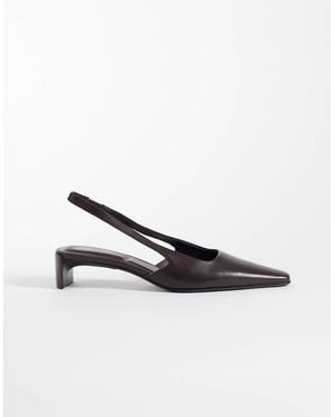 Calvin Klein Leather Slingback Heels - White