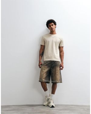 Courtside Rhinestone Pearl Embellished Jorts - White
