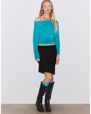 Stradivarius T-shirt mit taillenbund-effekt - Blau