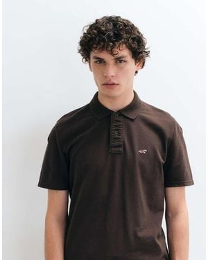 Hollister Icon Logo Slim Fit Polo - Black