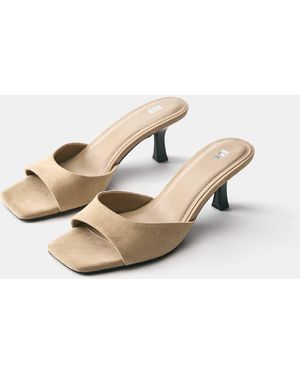 Pull&Bear Sandales style mules à talon - sable - Neutre