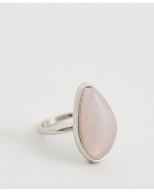 ASOS Large Ring With Real Semi-precious Rose Quartz Stone-setting - Natural