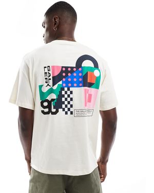 Jack & Jones Camiseta Color Crudo Extragrande Con Estampado Gráfico En La Espalda De -Blanco - Gris