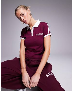 Kaiia – knapp geschnittenes t-shirt aus baumwolle - Lila
