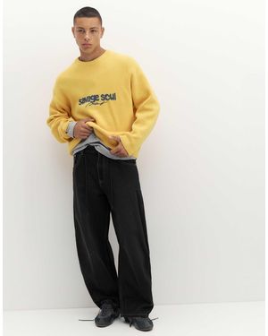 Pull&Bear Graphic barrel-jeans - Schwarz