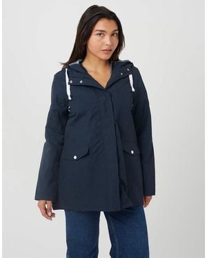 Brave Soul Lightweight Coated Hooded Jacket - Blue
