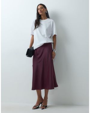 Y.A.S Satijnen Midi Rok - Rood
