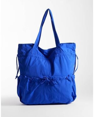 ASOS Ruched Pocket Tote Bag - Blue