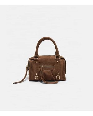 Stradivarius Zipped Crossbody Bowling Bag - Brown