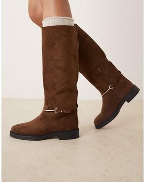 ASOS Cole Flat Riding Knee Boots - Black